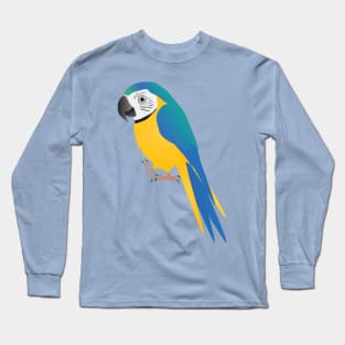 Funny blue and yellow macaw Long Sleeve T-Shirt